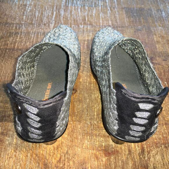 Bernie Mev Chesca Pump Shootie Womens 37 6-6.5 Silver Black Metallic Futuristic - Picture 8 of 11